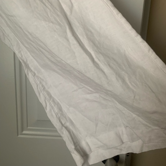 Women’s 100% Linen Drawstring Wide Leg Pants Size M - Picture 6 of 9
